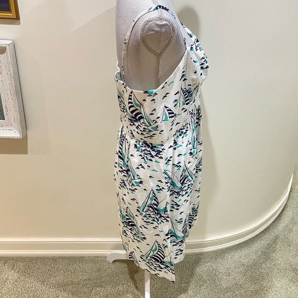 Vineyard Vines sailboat print sundress lined cotton commodore color size 16 - Picture 9 of 10